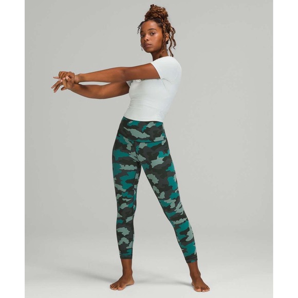 lululemon athletica Pants - Lululemon Wunder Under High-Rise Tight 25" Teal Camo 6 Gym Yoga Athletic Workout